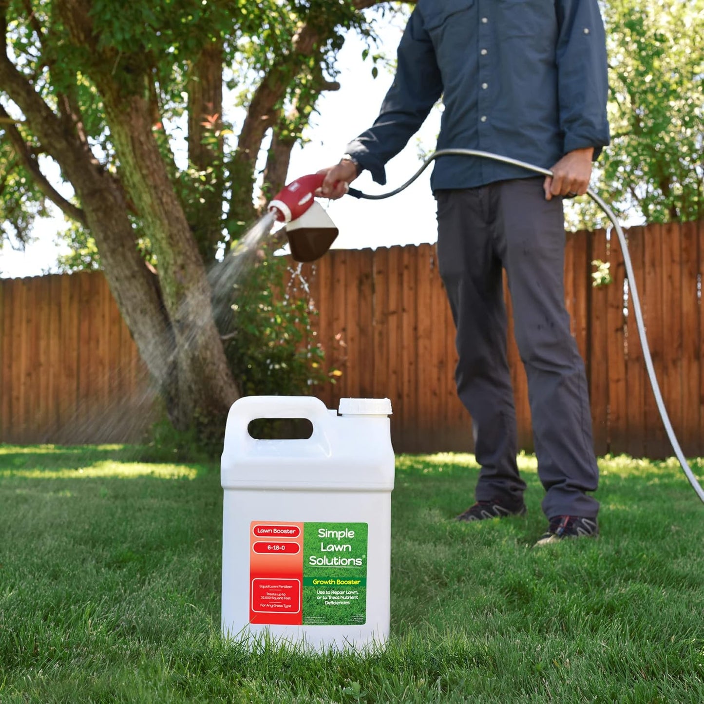 Extreme Grass Growth Lawn Booster- Liquid Spray Concentrated Fertilizer with Humic Acid- Any Grass Type- Simple Lawn Solutions (2.5 Gallon)