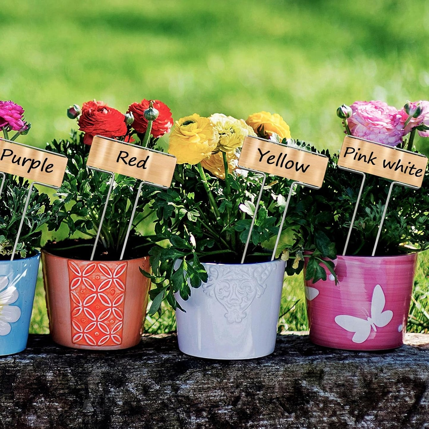 35 Pcs Copper Plant Markers,Metal Plant Label Stakes Marking Protection Seedling Signs Nursery Tags,Comes with 2 Water-Based Pens