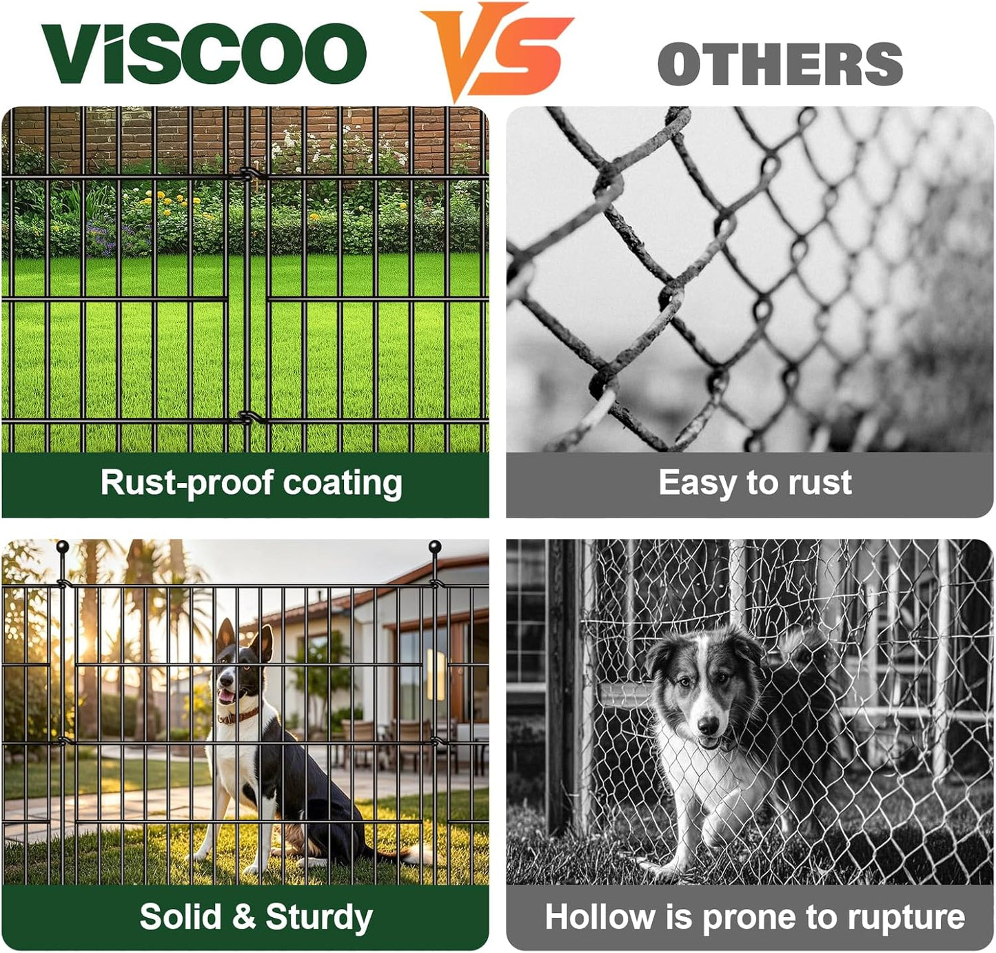 16 Panels Decorative Garden Fence, 32in(H) X 34.7ft(L) No Dig Animal Barrier Fencing, Rustproof Metal Garden Fence Panels with Gate, Dog Fence Outdoor for Yard