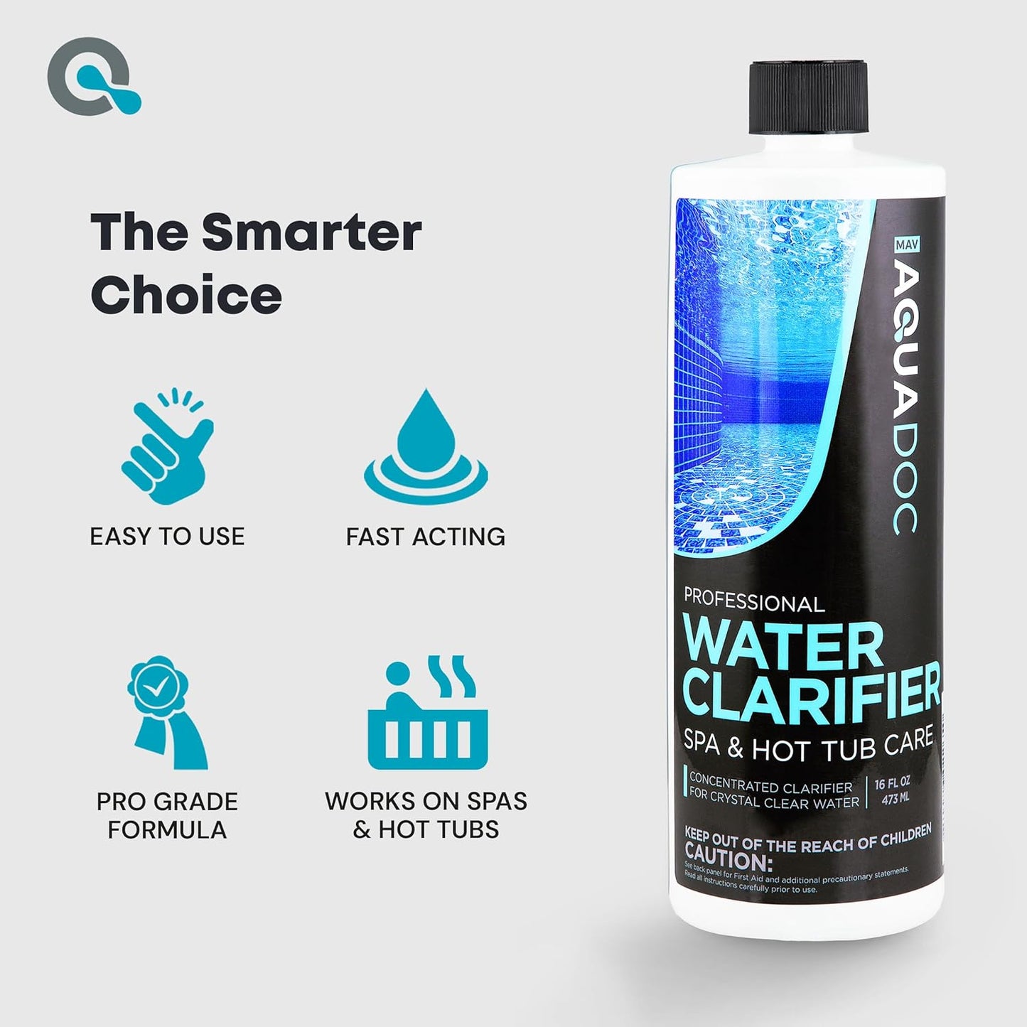 Spa Clarifier & Hot Tub Clarifier for Fast Acting Cloudy Water Treatment, The Spa Clarifier Hot Tub Owners Love, Use Our Hot Tub Water Clarifier to Keep Your Spa Clear & Balanced - MAV AquaDoc 16oz
