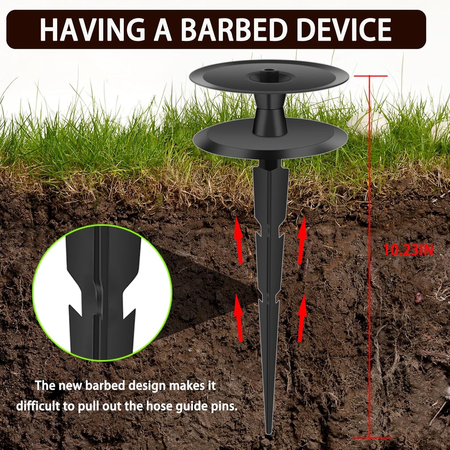 2 PCS Garden Hose Guide Spike,Hose Guide Stake Heavy Duty Pure Metal Hose Roller Guide,Keep Flowering Hose Out of Flower Beds,Rustproof Coated Garden Hose Stake for Yard,Lawn