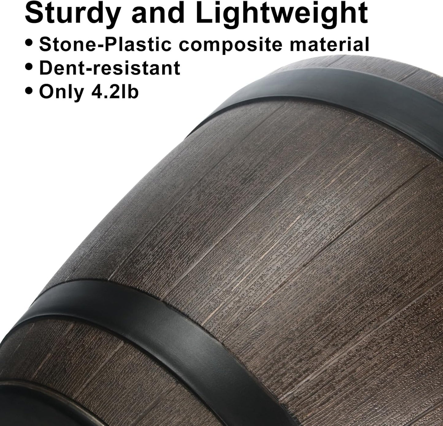 Large Whiskey Barrel Planter for Outdoor Plants - Flower Pots Garden Wine Barrel Planter Outdoor - 21" D x 15" H