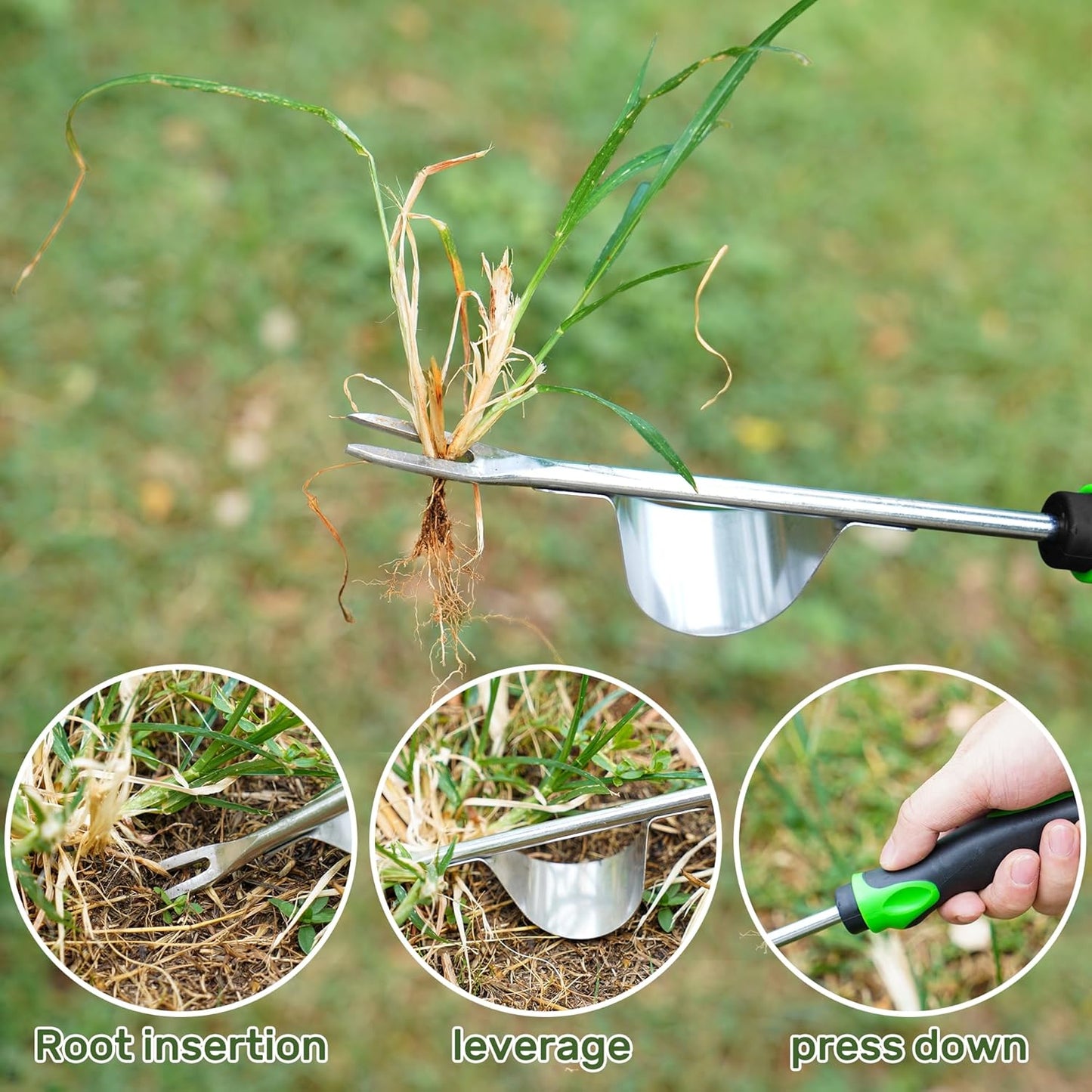 Weed Puller Tool, 4 Pack Stainless Steel Weed Remover Tool, Portable Weeding Tools Gardening, Crack Weeder Tool, Uprooting Weeding Tool for Backyard Farm Planting