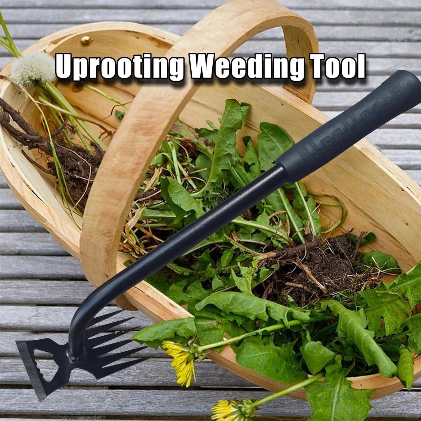 Weed Puller Tool-2Pcs Gardening Hand Weeder Tools, 2025 New Weeding Artifact Uprooting Weeding Tool, Manganese Steel Weed Removal TooL, 6 Teethes Dual Purpose Manual Weed Pulling Tool for Yard Gardenl