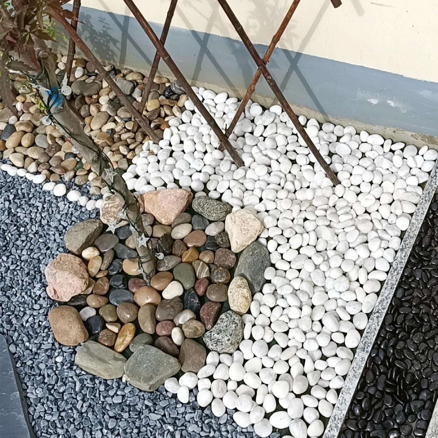 5 lbs White Pebbles for Indoor Plants, 1-2 Inch Small White River Rocks for Plants, Decorative Polished Stones for Landscaping Vase and Outdoor Garden