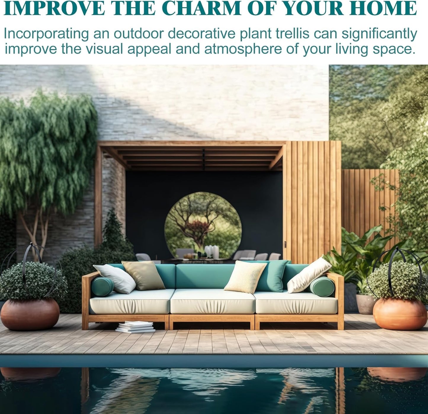 Set of 4 Large Metal Trellis Obelisks Sturdy Round Circle Trellis for Climbing Plant Support Indoor Outdoor Potted Vines, Cucumbers & Flowers, Patio Doorway Garden Decor (25.20" x 21.26")