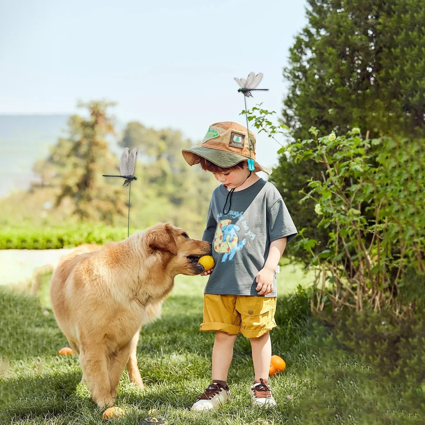 Dragonfly Clips Black Dragon Fly Hat Clip Artificial Realistic 3D Dragonflies Garden Stakes Decor for Indoor Outdoor (6 Pcs)