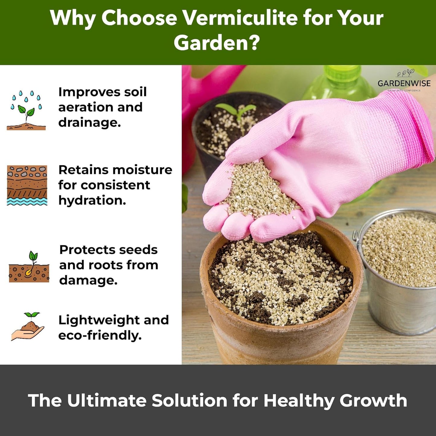 Organic Coarse Vermiculite for Indoor Gardening Plants and Mushrooms – Enhances Soil Aeration, Seed Germination, Rooting Cuttings – Small Packages and Bulk (Vermiculite Grade 4 – Coarse, 1 qt)