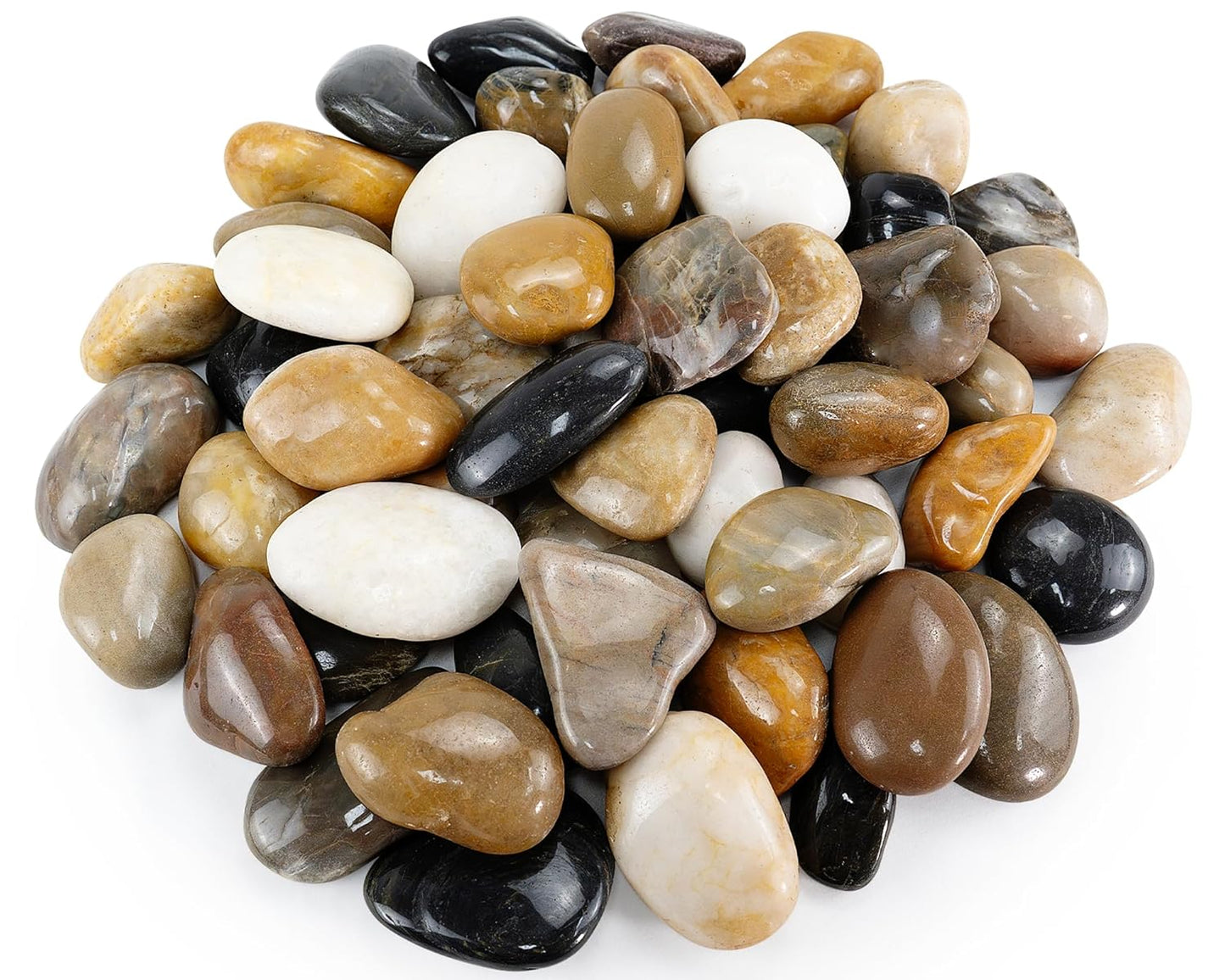 Large River Rocks for Landscaping, 40lbs Colorful Pebbles for Indoor Plants, 2-3 Inch Decorative Rocks for Planters, High Polished Stones for Vase Filler Fish Tank Garden