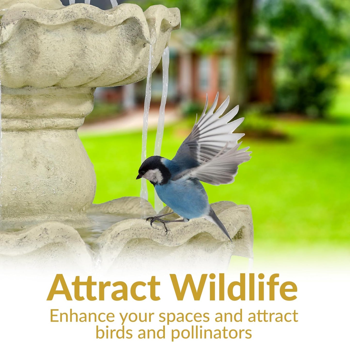 Sunnydaze 51-Inch Electric Water Fountain - Outdoor Water Feature - 3-Tier Outdoor Fountain with Pineapple Top - White