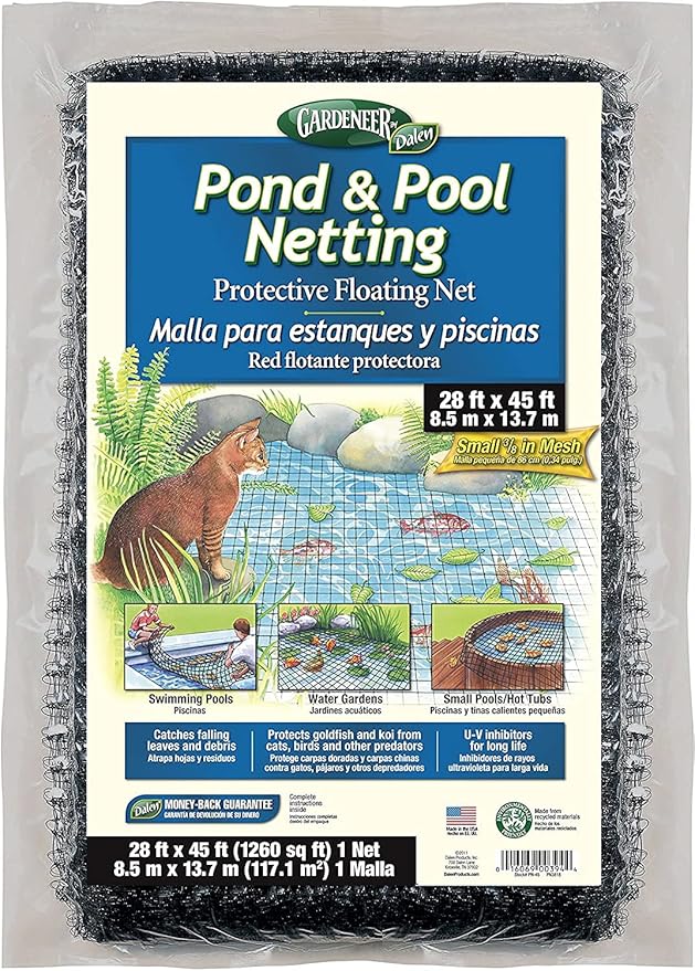 Dalen Pond & Pool Netting – Outdoor Water Garden Cover – Protective Mesh for Fish & Aquatic Life - 3/8" Mesh - (28' x 45')