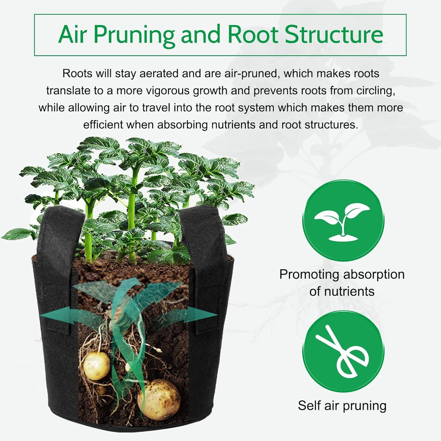 JERIA 24-Pack 7 Gallon Nonwoven Grow Bags, Plant Grow Bags，Heavy Duty Aeration Fabric Pots with Durable Handles, Come with 24 Pcs Plant Labels