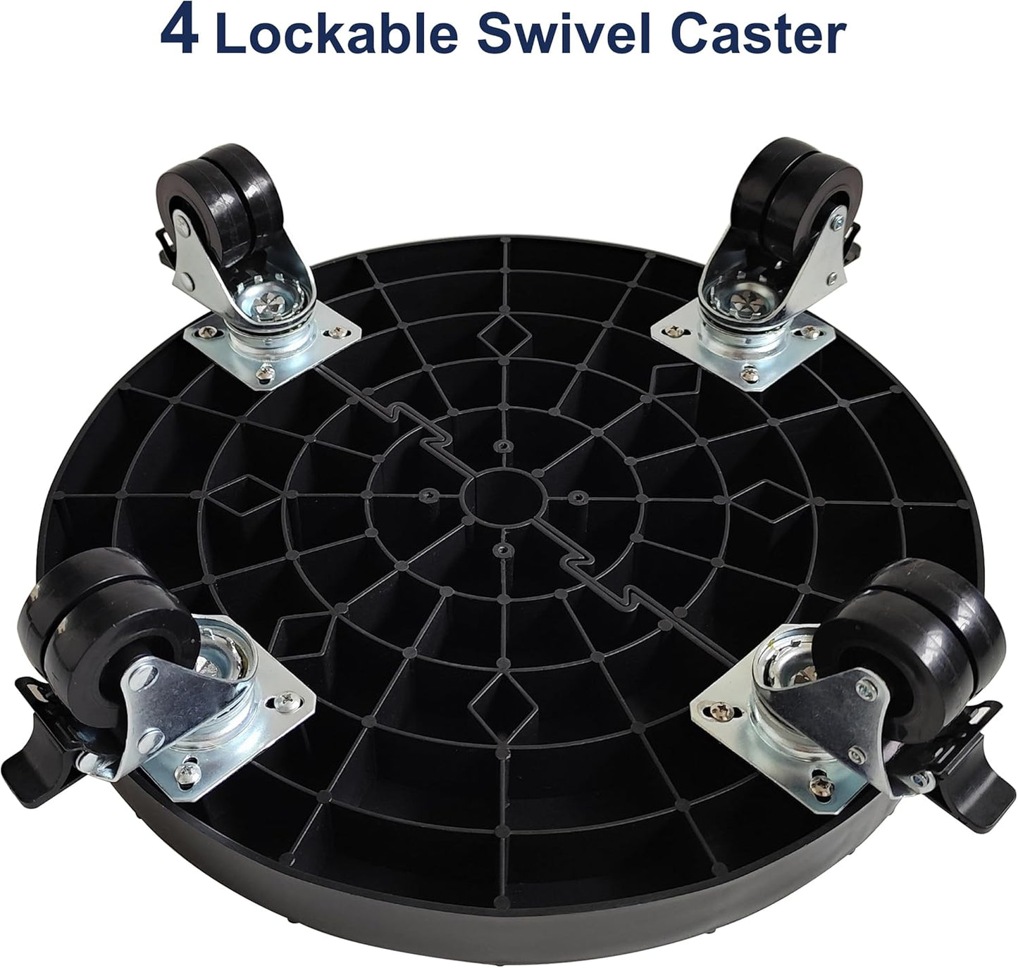 14 Inch Plant Caddy with Wheels Outdoor Indoor, Rolling Plant Stand for 400lb Heavy Duty Flower Pots, Round Plant Rollers Lockable Potted Planter Dolly, Black