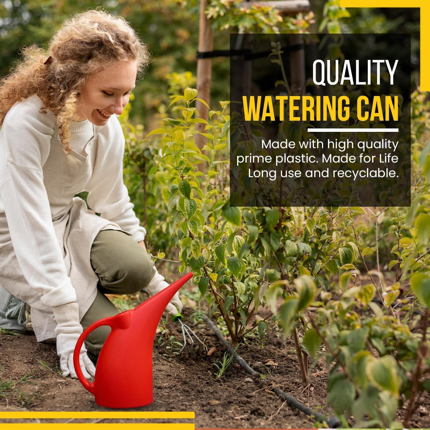 KP KOOL PRODUCTS (1 Pack) 1/2 Gallon Mini Watering can for Outdoor Plants Flower BPA Free (Red)