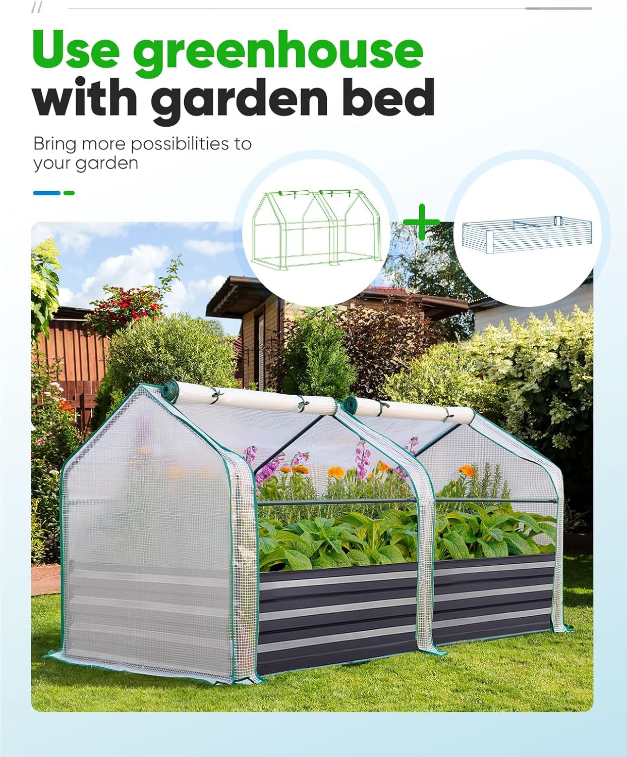 Quictent Mini Greenhouse for Indoor Outdoor, Portable Small Tabletop Green House Kit, Upgraded Waterproof UV-Resistant Seed Starter Hot House, Interior Space Expanded, 71"x36"x36", White