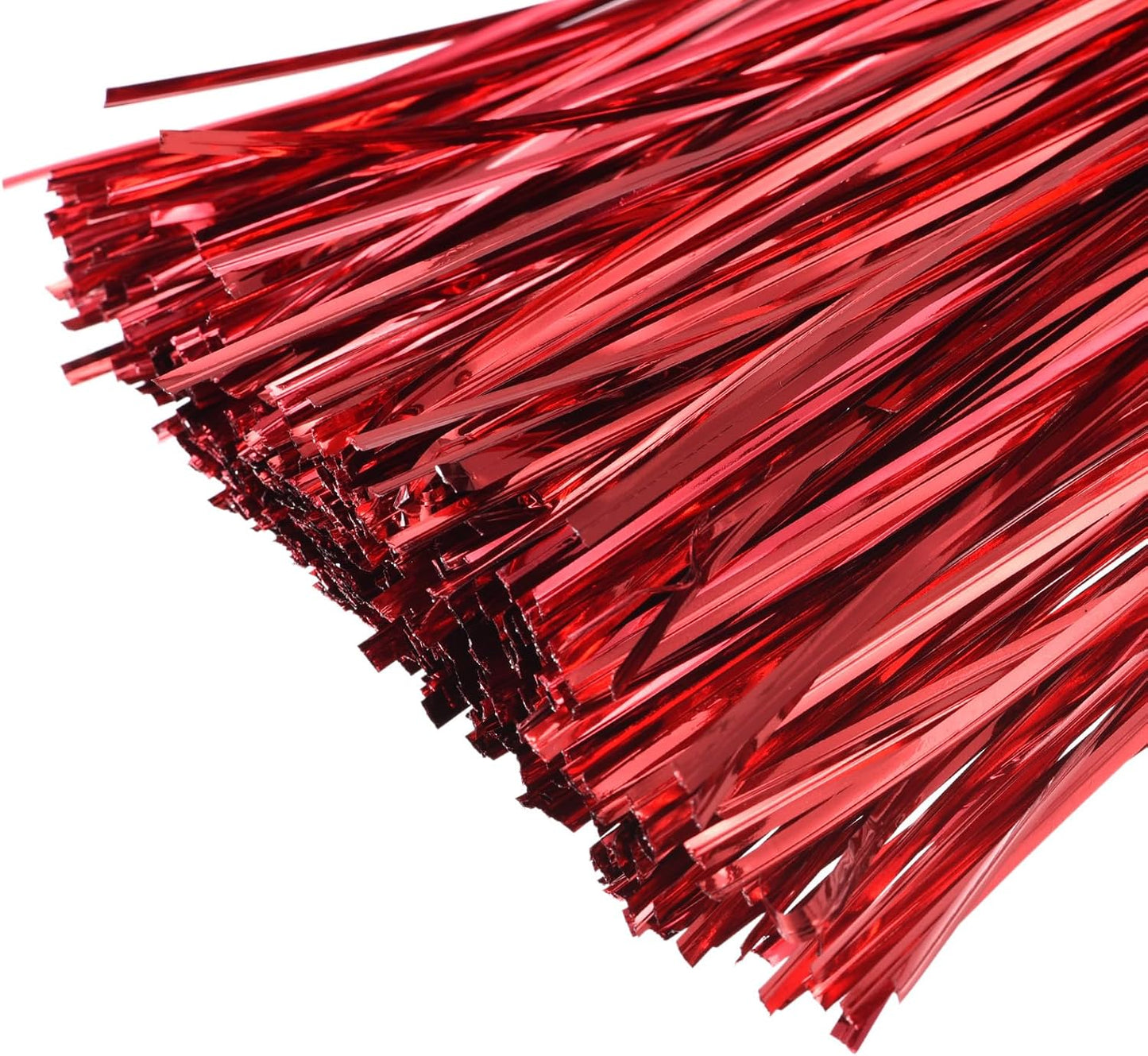 MECCANIXITY Foil Twist Ties 3" 8cm Metallic Plastic Closure Tie for Tying Bread, Candy, Cookies, Gift Bags Arts Crafts Ties Red Pack of 750