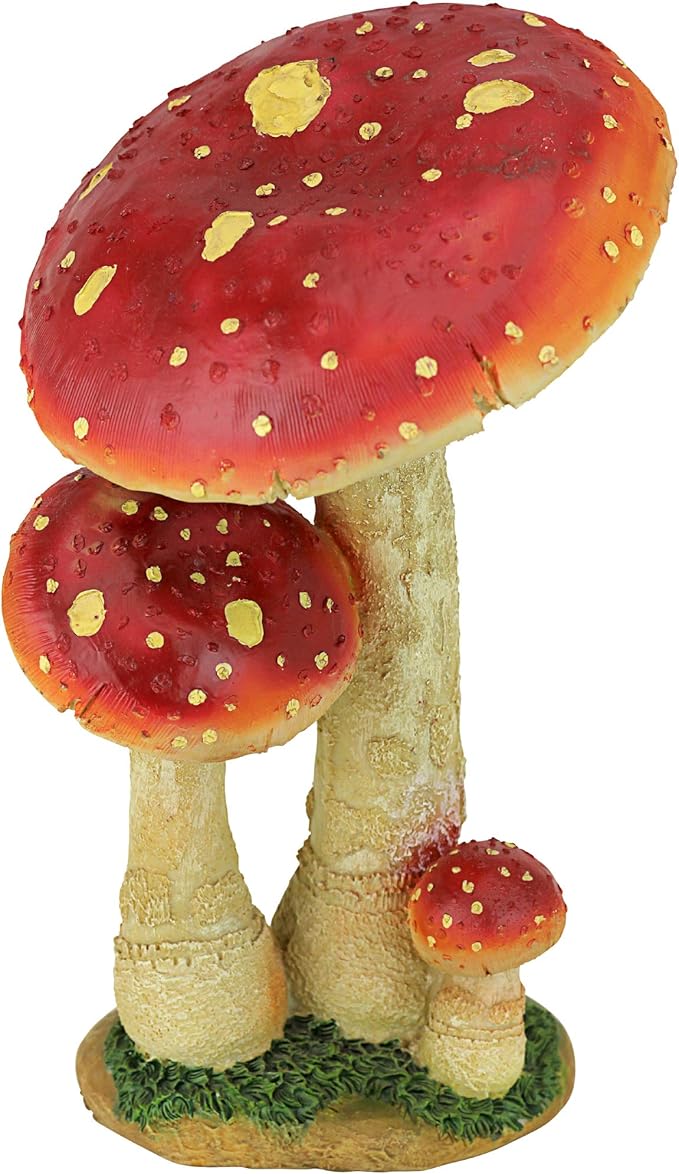 Design Toscano Mystic Forest Mushroom Statue: Red