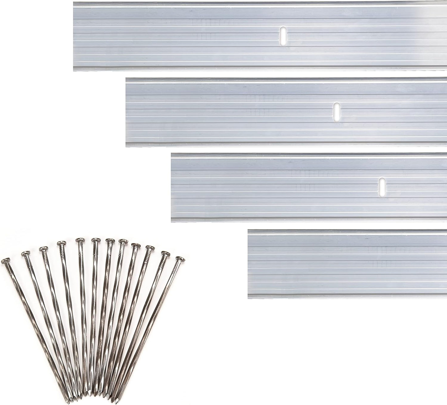 Dreamscape YardEdge Aluminum Landscape Edging - 4 Strips, 6ft Each (24ft Total), Mill Finish - Professional Quality Landscaping Border, Metal Divider for Lawn, Garden, Flowerbed