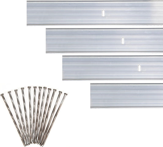 Dreamscape YardEdge Aluminum Landscape Edging - 4 Strips, 6ft Each (24ft Total), Mill Finish - Professional Quality Landscaping Border, Metal Divider for Lawn, Garden, Flowerbed