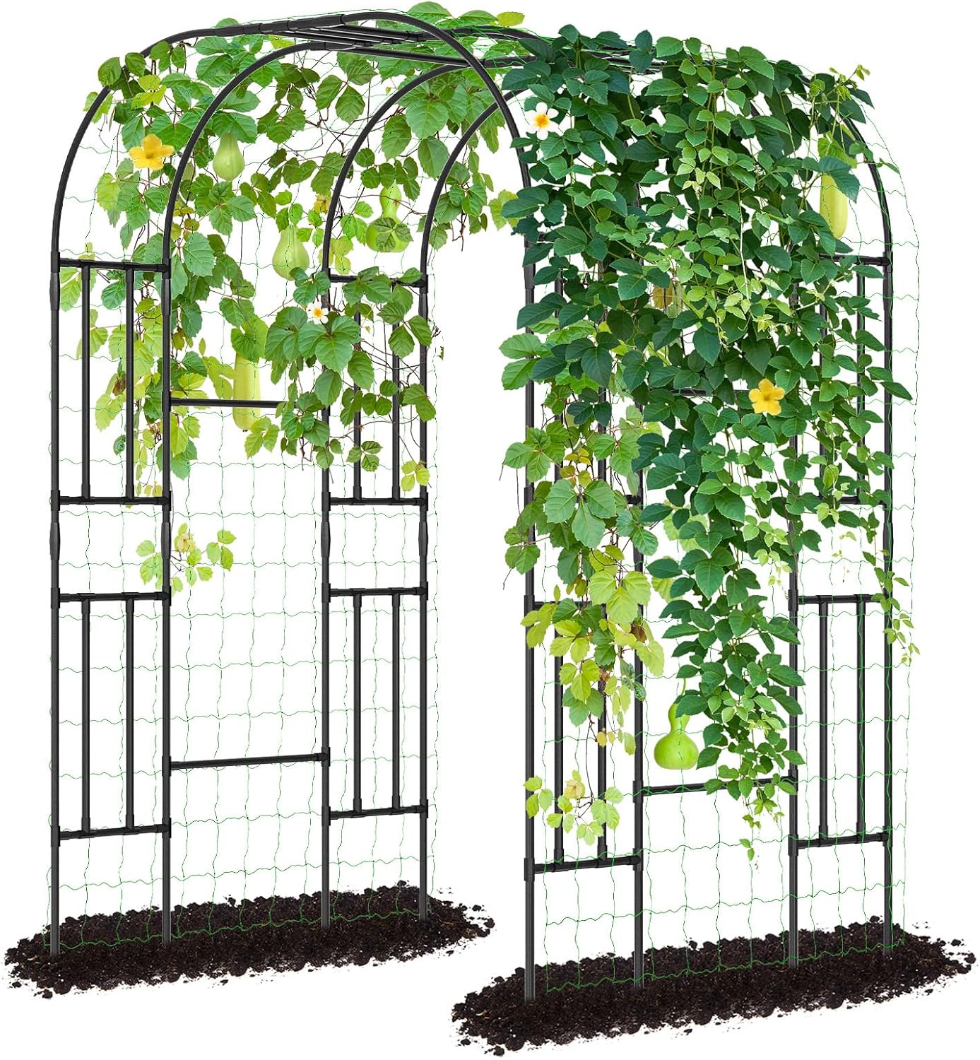 DoCred Large Tall Garden Arch Trellis for Climbing Plants Outdoor, 87in Tall Metal Garden Arbor Wedding Arches for Lawn, Party, Backyard Decoration