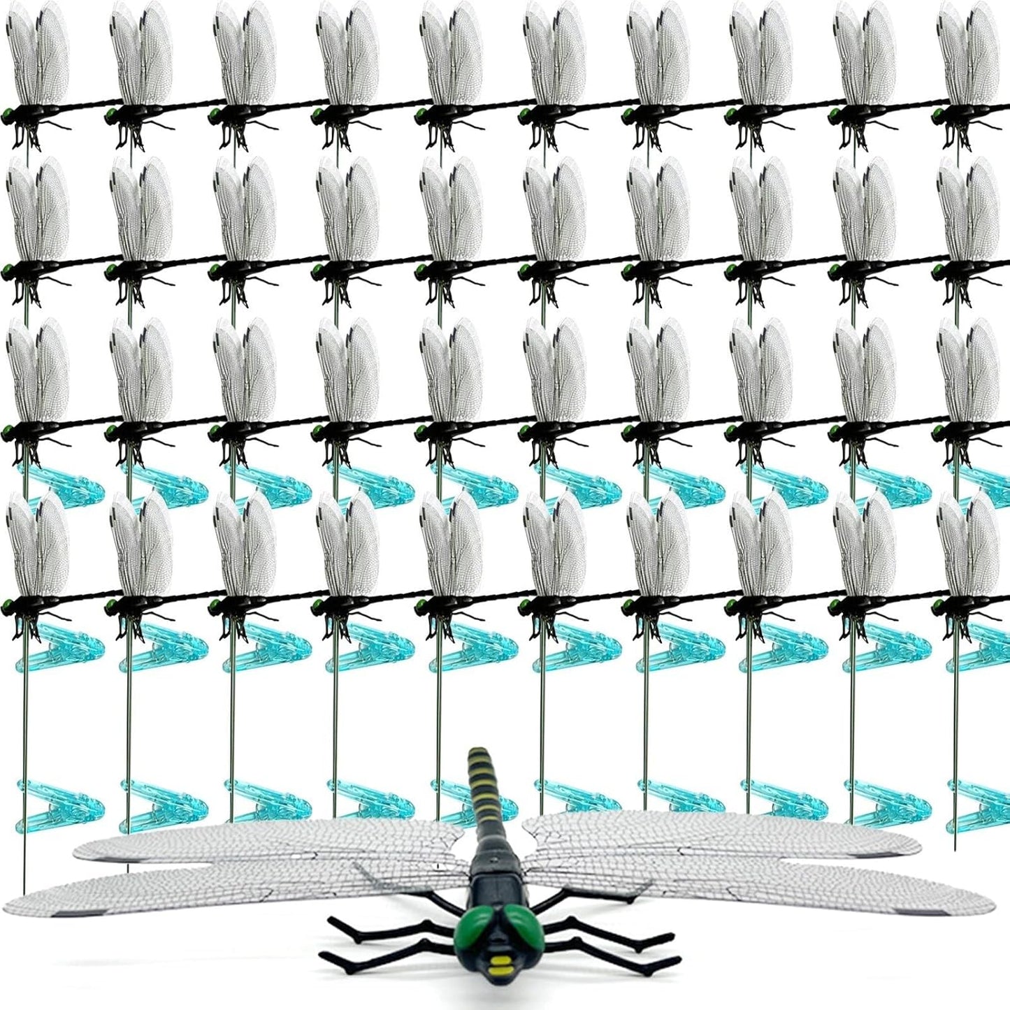40 Pcs Dragon Fly Clips for Bugs Repellent, 3D Artificial Dragonfly Hat Clip, Dragonfly Garden Decor (40, Black*40 Pcs)