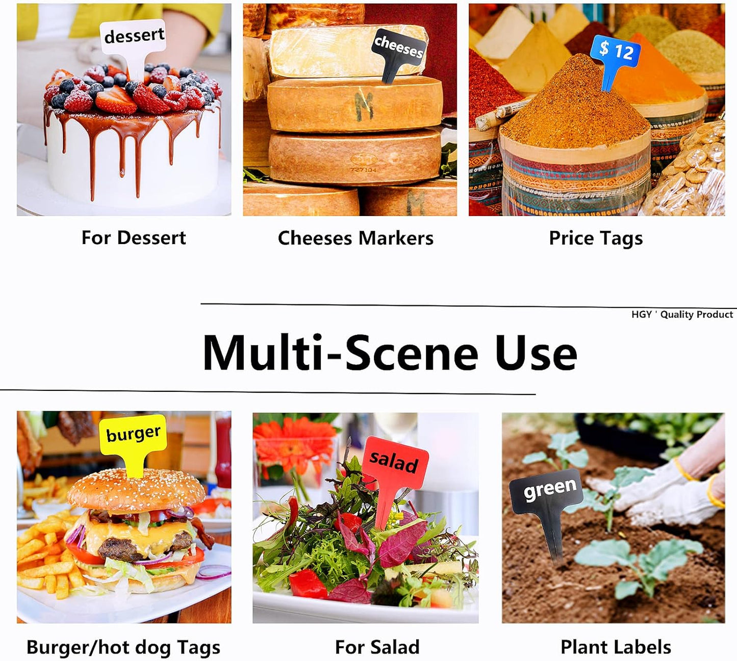 Red Thick Plant Labels Plastic Plant T-Type Tags Nursery Garden Labels 100 Pcs