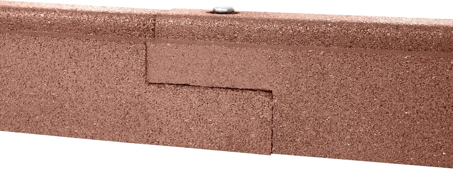 Playsafer Rubber Playground Border Edging Kit, 6' Flexible Heavy Duty Rubber Interlocking Playground Timber, No Dig Easy to Install (Neutral Brown, 6 Pack)