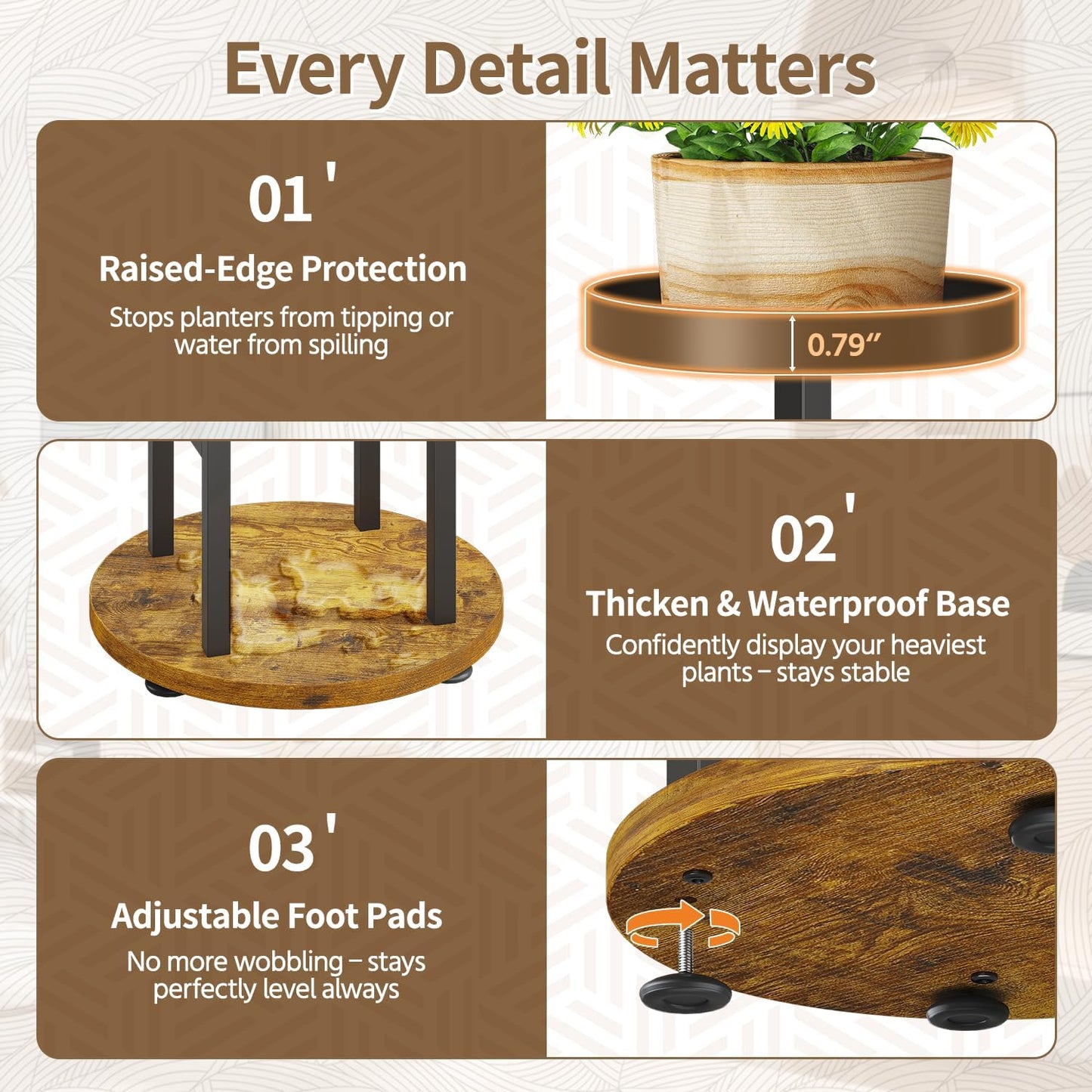 LASZOLA Black 4 Tier Tall Metal Plant Stand Indoor for Large Planter, Heavy Duty Wrought Iron Vertical Big Flower Rack, Sturdy Spiral Multiple High Organizer for Modern Patio House Bathroom Corner