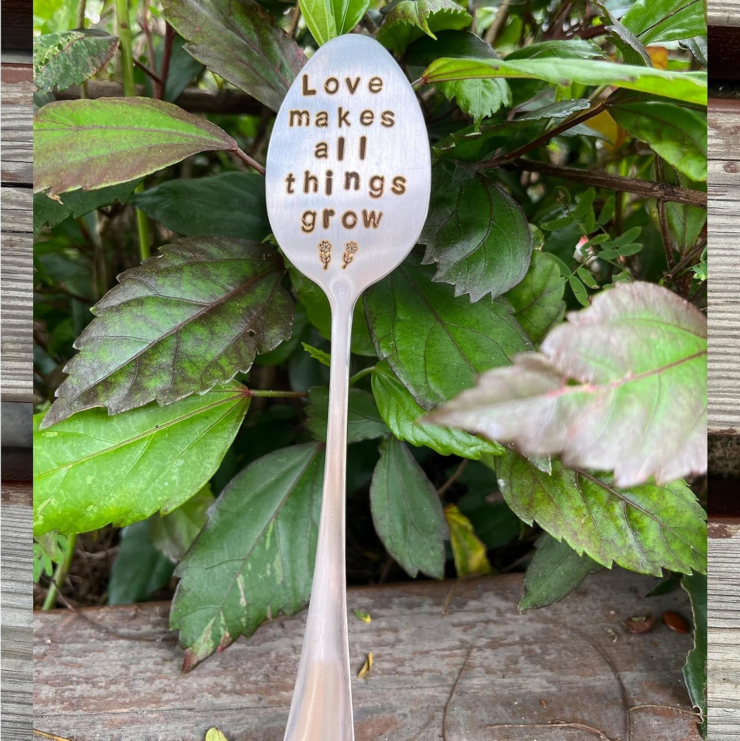 Garden Plant Marker Friendship Gift for Women Gardeners, Plant Stake Label Sign Tag Gardening Gifts for Woman Plant Lovers, Metal Garden Decoration (All Things Grow), Silver