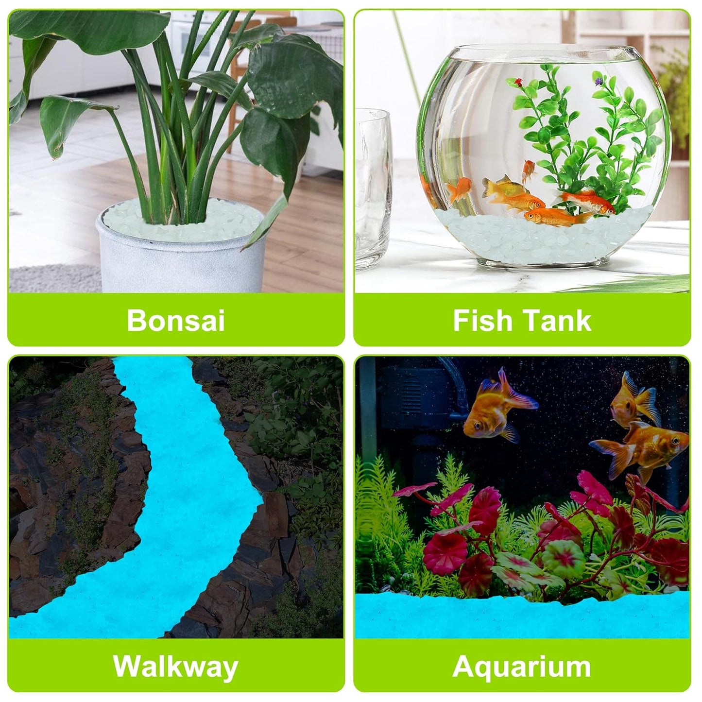 500pc White Glow in The Dark Stones Glowing Rocks Luminous Pebbles for Outdoor Decor Luminous Stones White Glow Stones for Yard Fish Tank Walkway Pathway Aquarium Garden,White