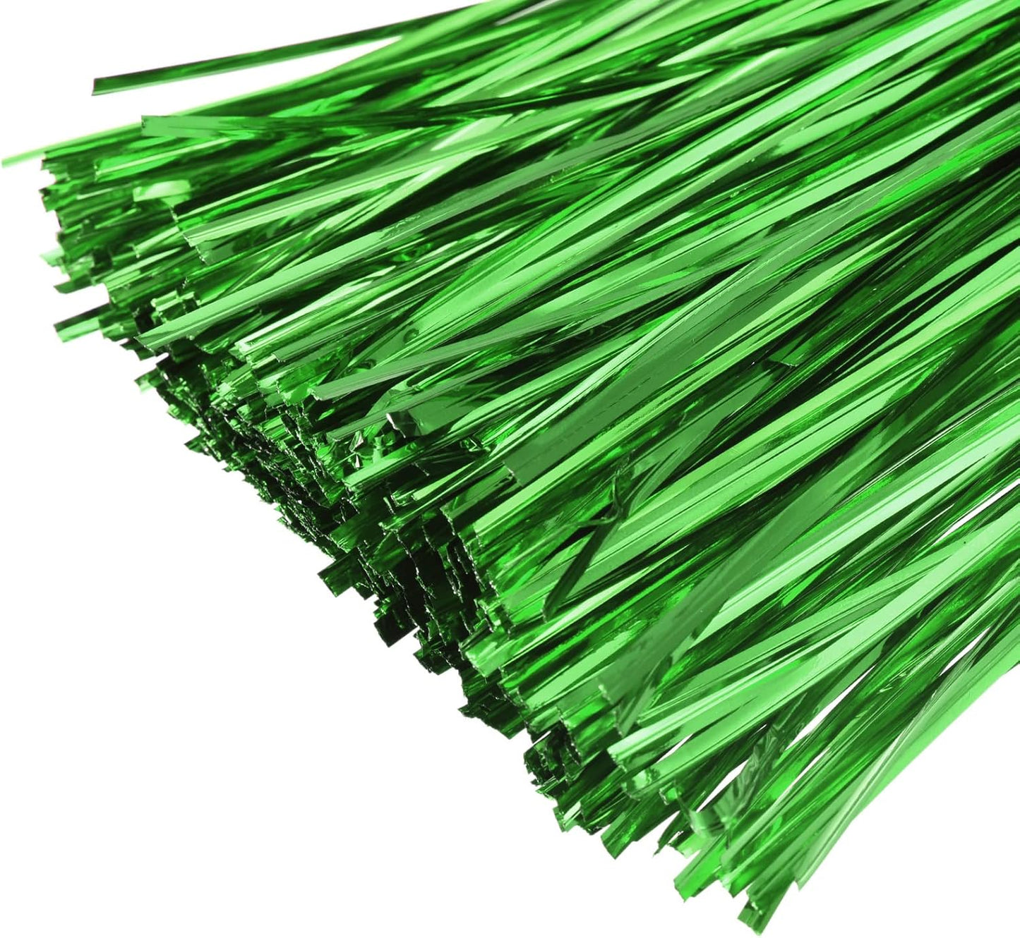 MECCANIXITY Foil Twist Ties 3" 8cm Metallic Plastic Closure Tie for Tying Bread, Candy, Cookies, Gift Bags Arts Crafts Ties Green Pack of 750