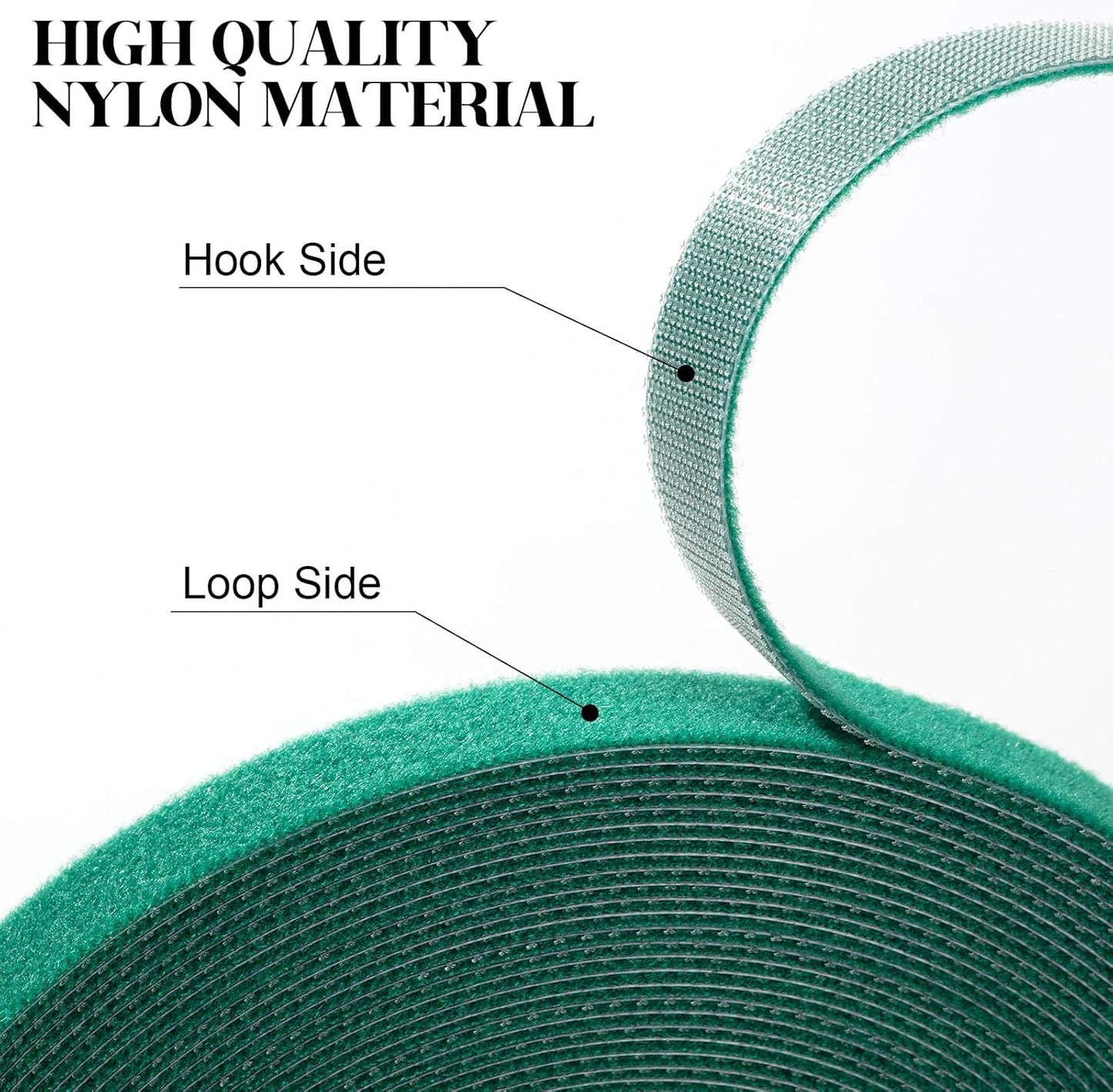 4 Roll Plant Ties Garden Tape, 131 Ft Green Plant Ties for Climbing Plants, 1/2‘’ Twist Ties for Plants, Reusable Nylon Plant Support Gardening Tape for Growing,Home,Office