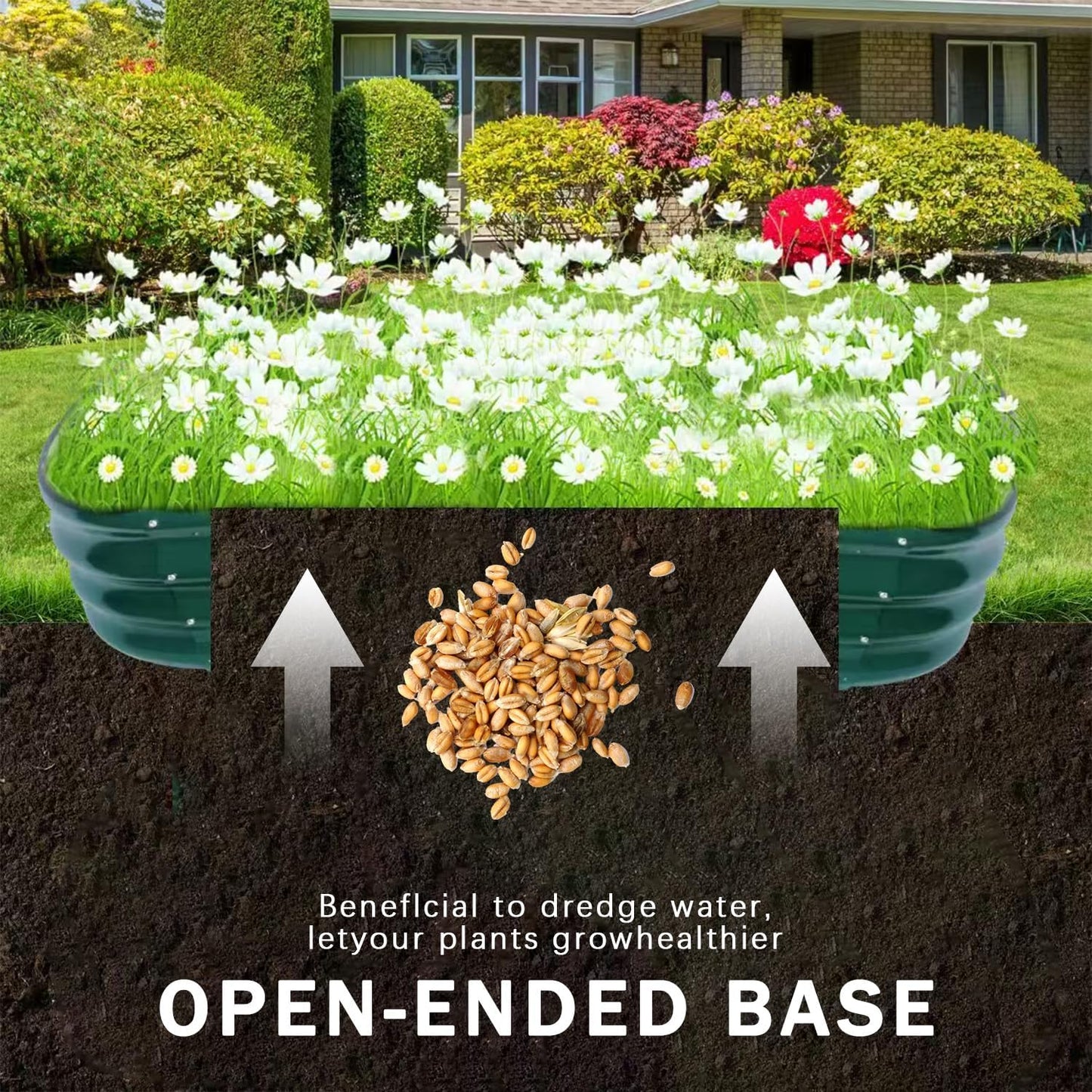 Raised Garden Bed, Raised Beds for Gardening Outdoor for Vegetables and Flowers Ground Planter Box, Galvanized Metal Planter Grow Garden Box,4x2x1ft