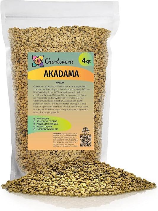 Pure Hard Akadama for Bonsai/Succulent Soil - (3mm-6mm) Small Grain for Cactus, Bonsai Plants Soil Amendment, Prevent Over Water, Provides Optimal Water Retention, Fast Drainage (4 Quart)