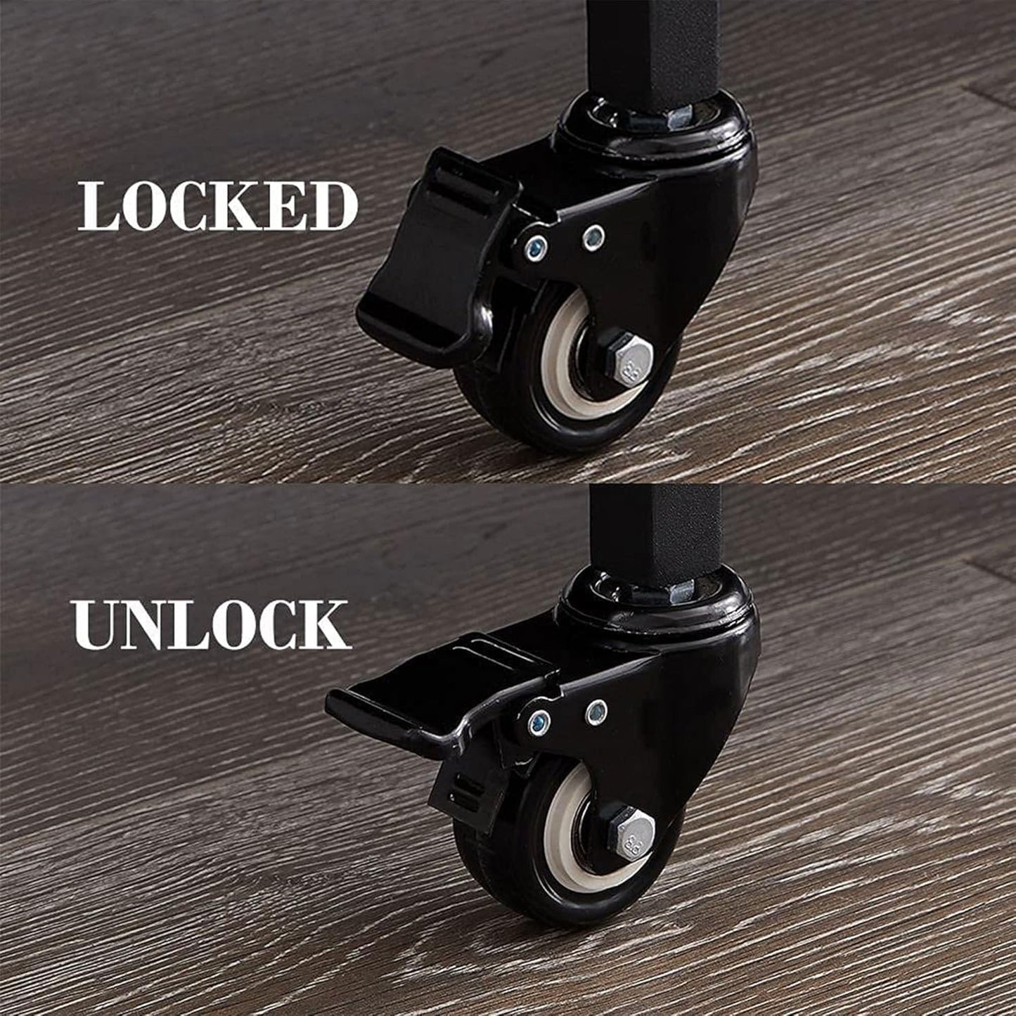 LVB Bar Cart with Wine Rack, 2 Tier Kitchen Cart on Wheels, Industrial Wood and Metal Portable Coffee Cart Table for Home, Rustic Modern Mobile Rustic Rolling Serving Cart with Shelves, Dark Oak