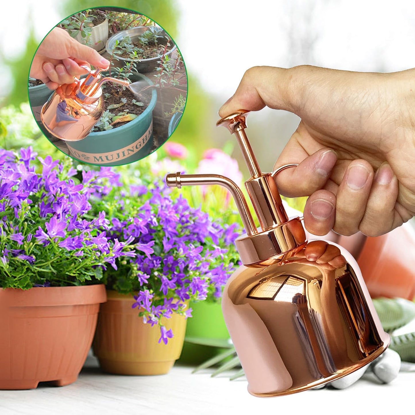 Plant Mister Spray Bottle Stainless steel plant sprayer, small watering can plant spray bottle Modern gardening tools for indoor potted plants watering and spraying