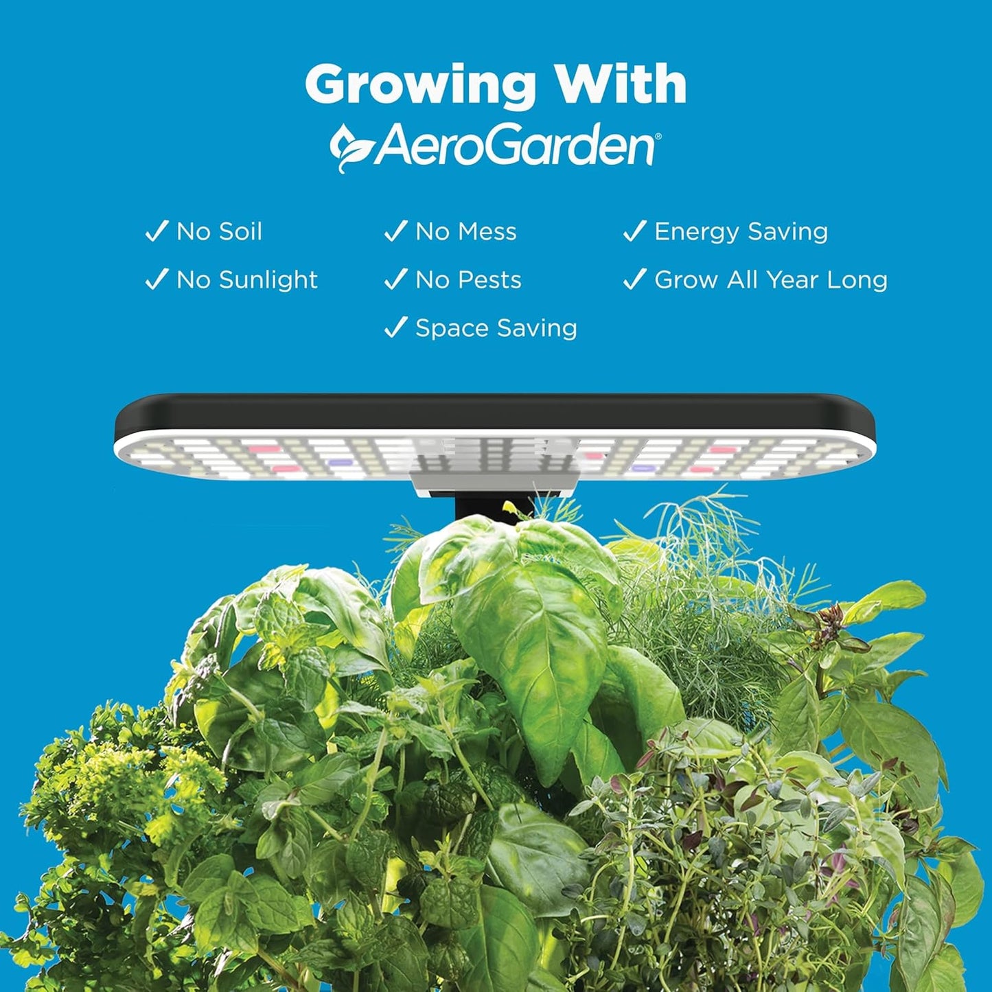AeroGarden Harvest 2.0, Indoor Garden Hydroponic System with LED Grow Light, Holds up to 6 AeroGarden Pods, Charcoal