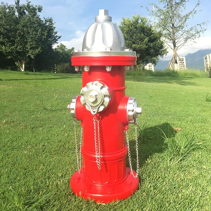 Fake Fire Hydrant for Dogs to Peed on, Dog Fire Hydrant Pee Post, 17.5" Backyard Decor Outdoor Statues Firefighter Gifts for Men (17.5")