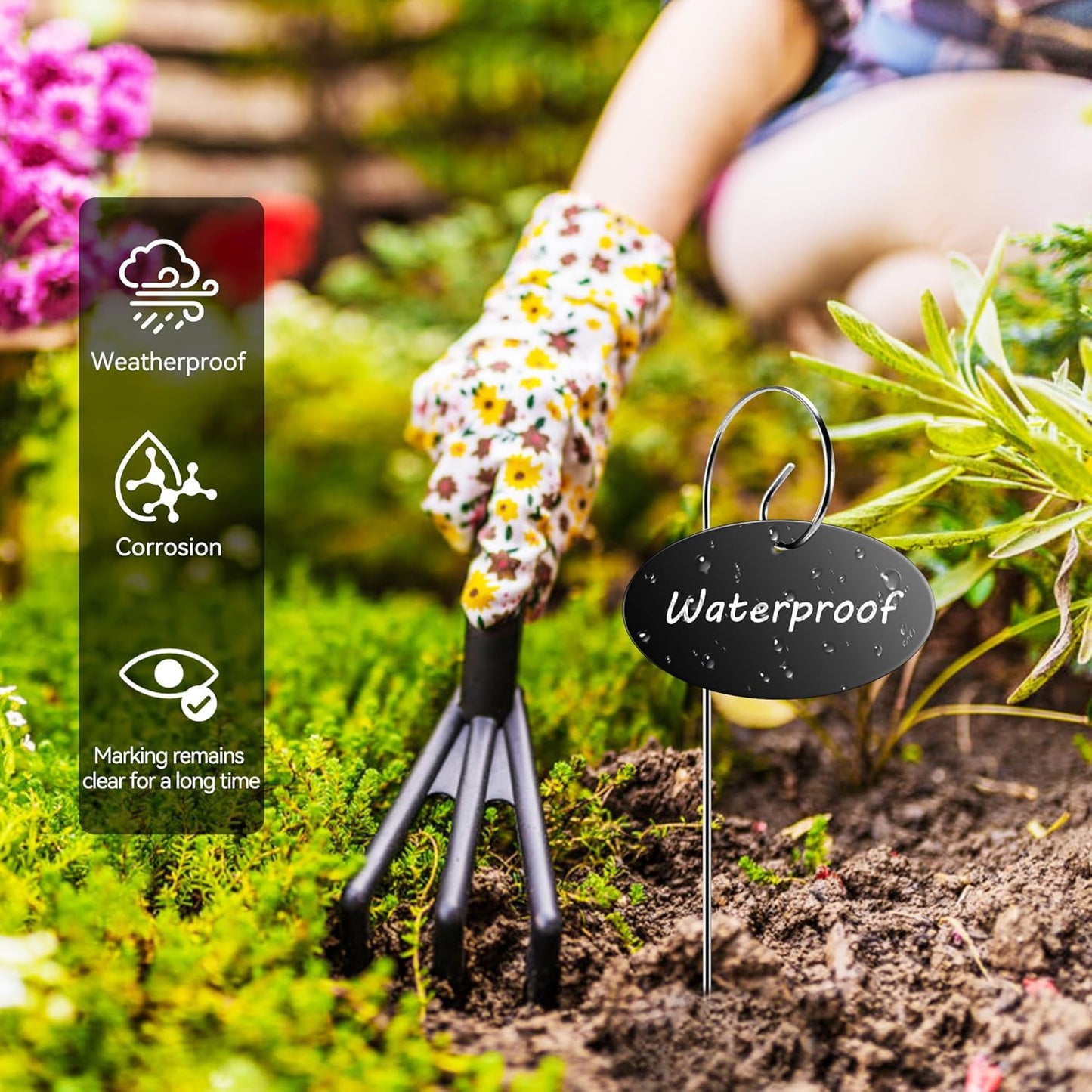 Plant Labels, 50 Pcs Acrylic Garden Labels Stakes with a Pen, Plant Markers for Outdoor Waterproof, Garden Markers Sign Tags for Vegetable, Herb Seedlings Flowers