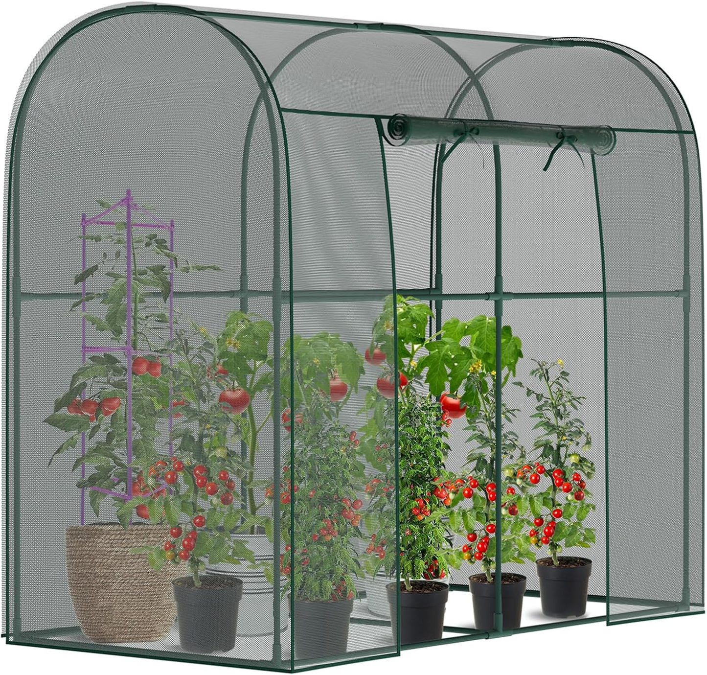 Crop Cages for Garden Plant, 6.6x3.3x6 Ft Plant Protection Tent with Zippered Door, Raised Bed Cover, Garden Bed Cover with Frame, Wind-Resistant Plant Cages for Outdoor Plants Vegetable Flower