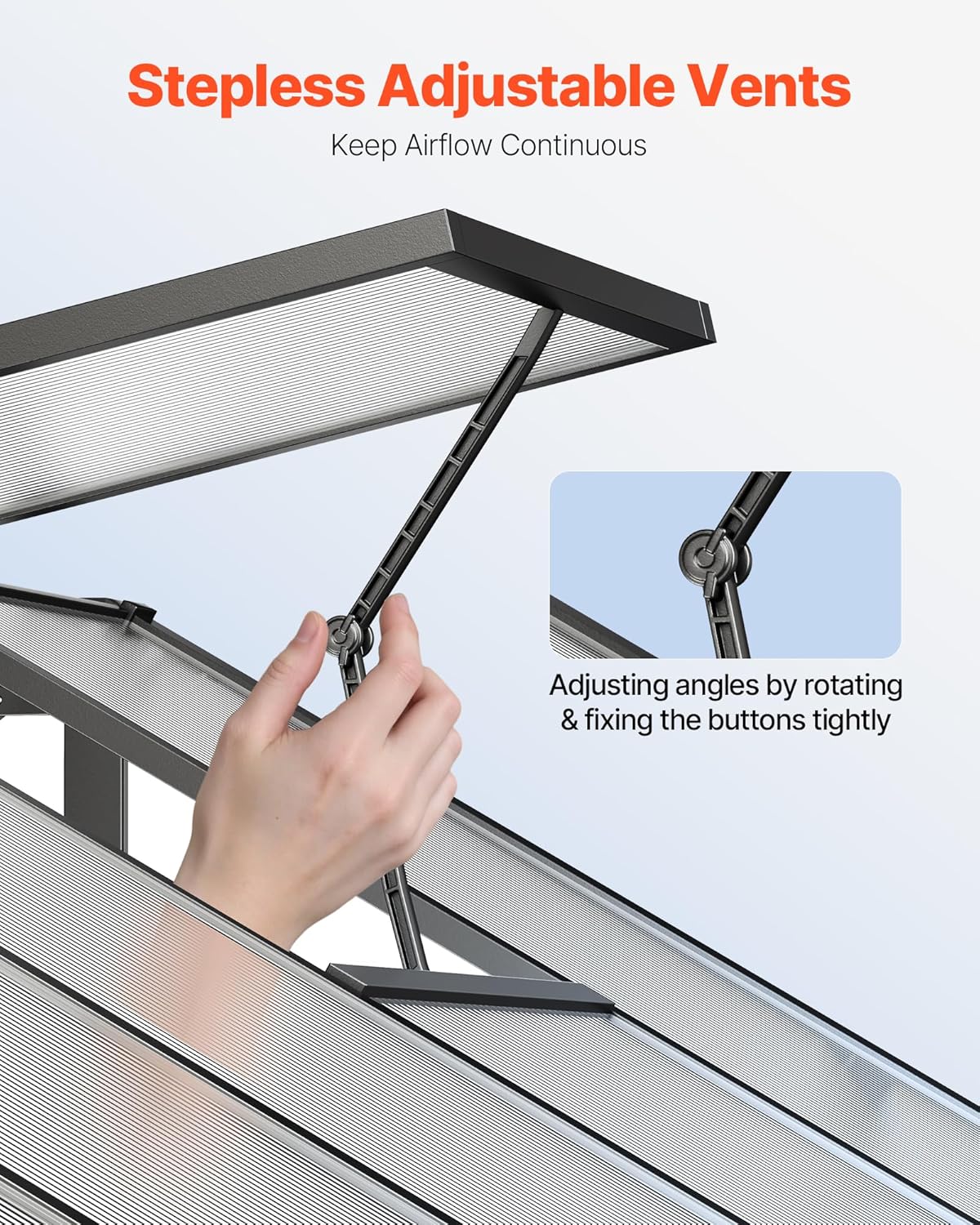 VEVOR Polycarbonate Greenhouse, 8 x 12 Ft, Outdoor Greenhouse with 2 Vent Windows, Pavilion Styled Greenhouse with Hinged Door, Aluminum Large Walk-in Greenhouse Kit for Outside Garden Backyard