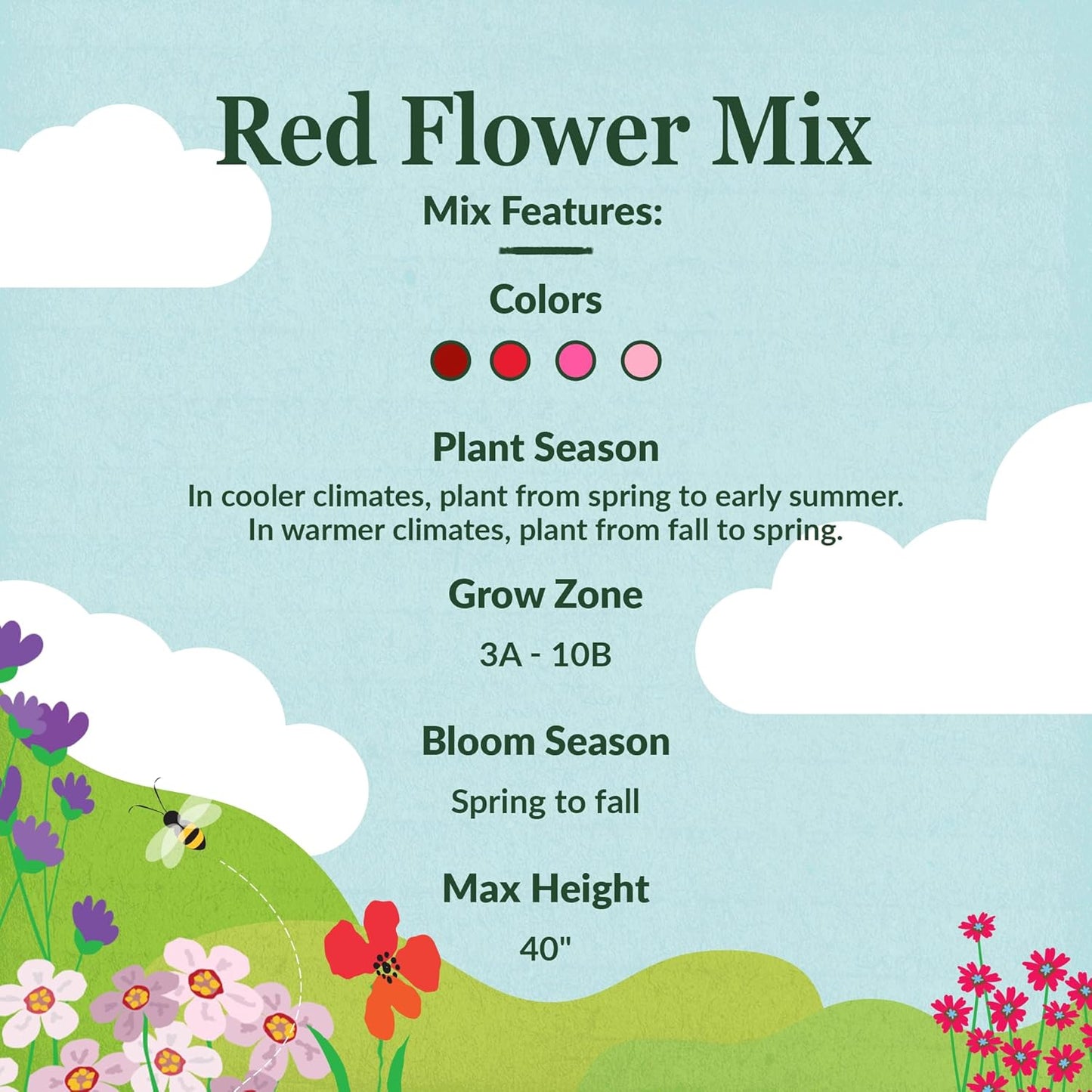 Ferry-Morse Red Mix Bulk Flower Seeds, 1lb