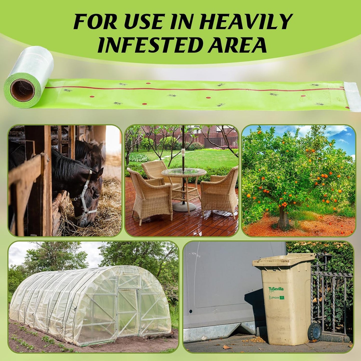 Qualirey 18 Rolls 540 ft Total Spotted Lantern Fly Tree Trap Insect Barrier Outdoor Adhesive Crawling Insect Trap Disposable Fly Paper Glue Traps to Protect Trees, Fruit and Plants for Lawn Garden