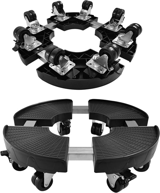 CASIMR Plant Stand with Wheels, Heavy Duty Plant Caddy with 8 Twin Casters, Adjustable 15-20 Inch Indoor Outdoor Large Rolling Plant Stand Planter Cart Dolly for Flowerpot, 600lbs Capacity