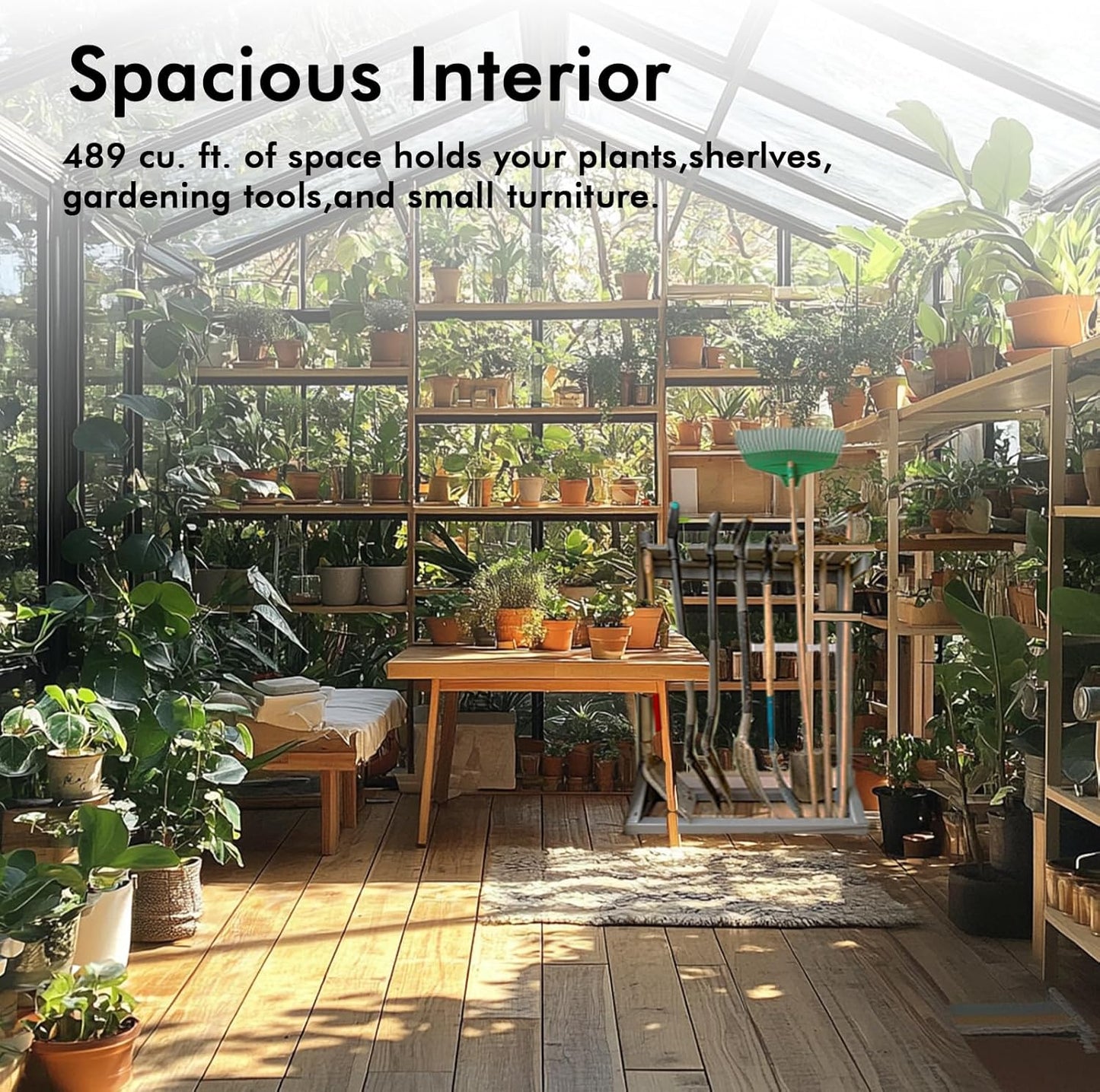 8×10FT Greenhouse for Outdoors, Large Walk in Greenhouse Kit and Winter Garden Planting, Enhanced Aluminum Green Houses for Outside Withstands Strong Wind or Heavy Snow to Protect Vegetables or Plants