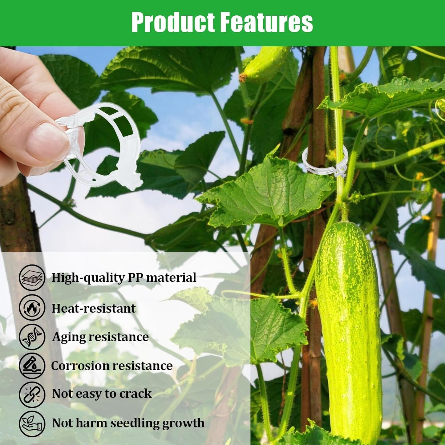 300 PCS White Plant Fixing Clips,Plant Support Clips, Tomato Clips, Plastic Trellis Clips,Garden Clip for Fixing Stem and Vine