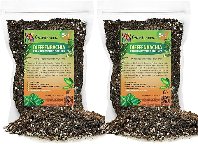 Premium DIEFFENBACHIA Potting Soil Mix - Ideal for Growing Robust and Healthy Dieffenbachia - 10 Quart