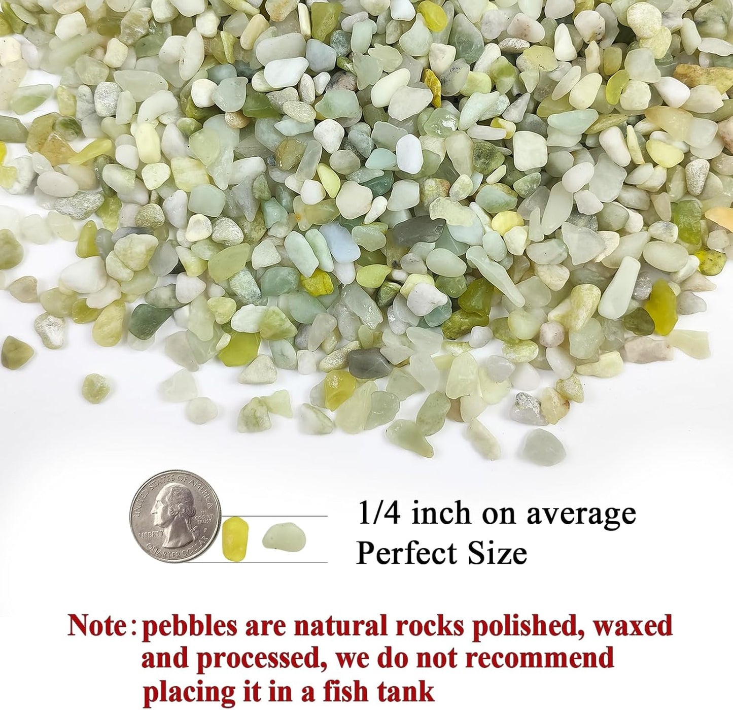 5 lbs Jade Pebbles for Indoor Plants,1/4 inch Polished Gravel Rocks for Plants, Succulents, Cactus, Vases, Terrarium and Outdoor Gardening