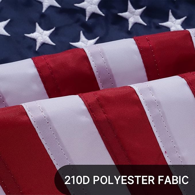 AZCOVER American Flag 16x24 Inch Boat Flag for Outside Made in USA Heavy Duty Nylon American Flags for Outdoor with Embroidered Stars Sewn Stripes and Brass Grommets All Weather Lasting United States
