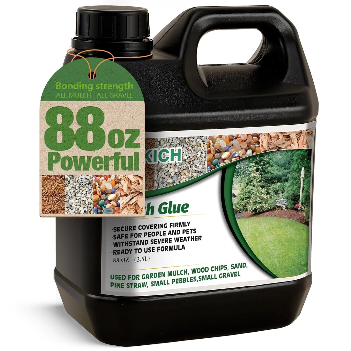 Mulch Glue for Landscaping, 88 0Z Rock Glue,Fast-Dry No-Toxic Long-Lasting Strong Pebble Binder, Pine Straw for Outdoor, Mulch Lock for Cypress, Lawn, Garden,Landscape Edging